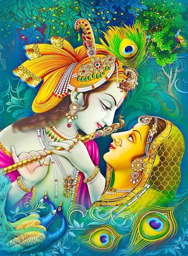 TREXEE Radhe Krishna DIY 5D Diamond Art Painting Kits for Adults & Kids Diamond Paint by Numbers Kit PNB, Stained Glass Full Drill Diamond Dots Paintings for Beginners (30X40 CM)(Unframed) - Image 1